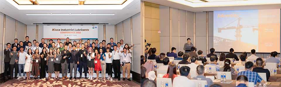 11일 열린 Kixx 주최 베트남 산업유 컨퍼런스에서 GS칼텍스 내부 관계자가 Kixx의 주요 고객들에게 산업유 라인업을 소개하는 모습