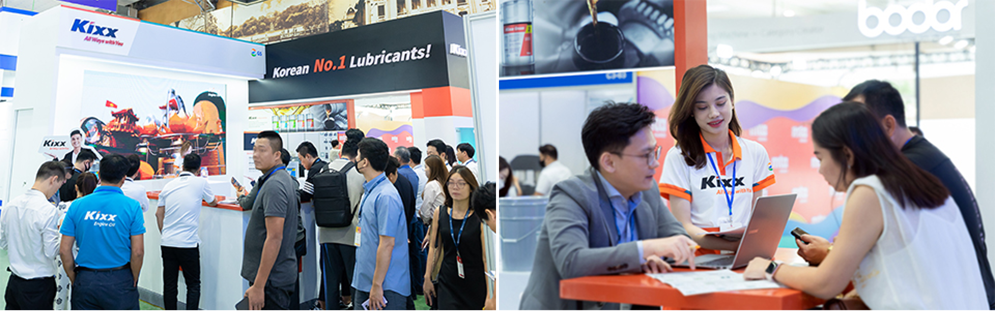 Kixx welcomes and interacts with many attendees visiting their booth at MTA Hanoi 2022