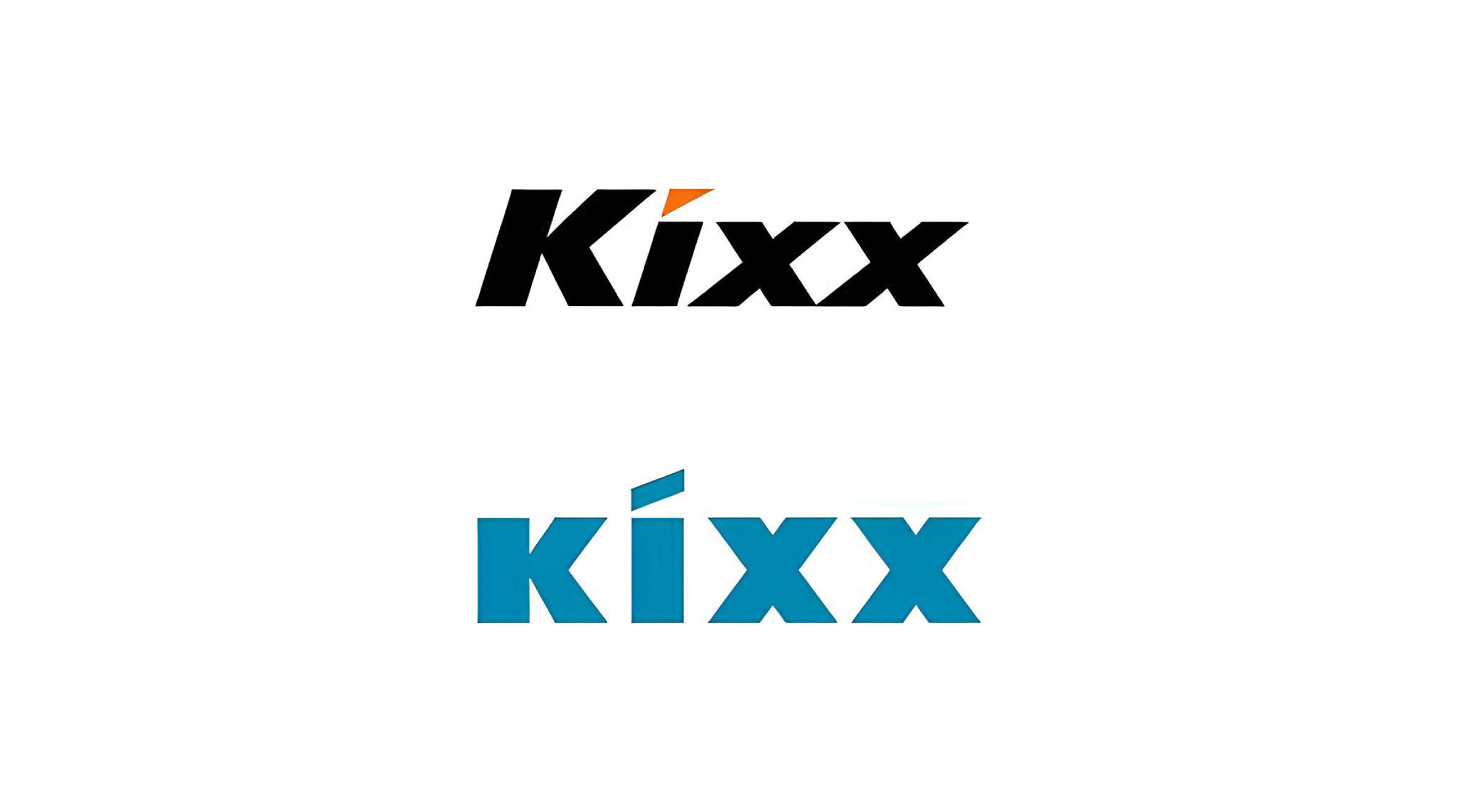 Kixx lubricant logo above, Kixx gasoline logo below 