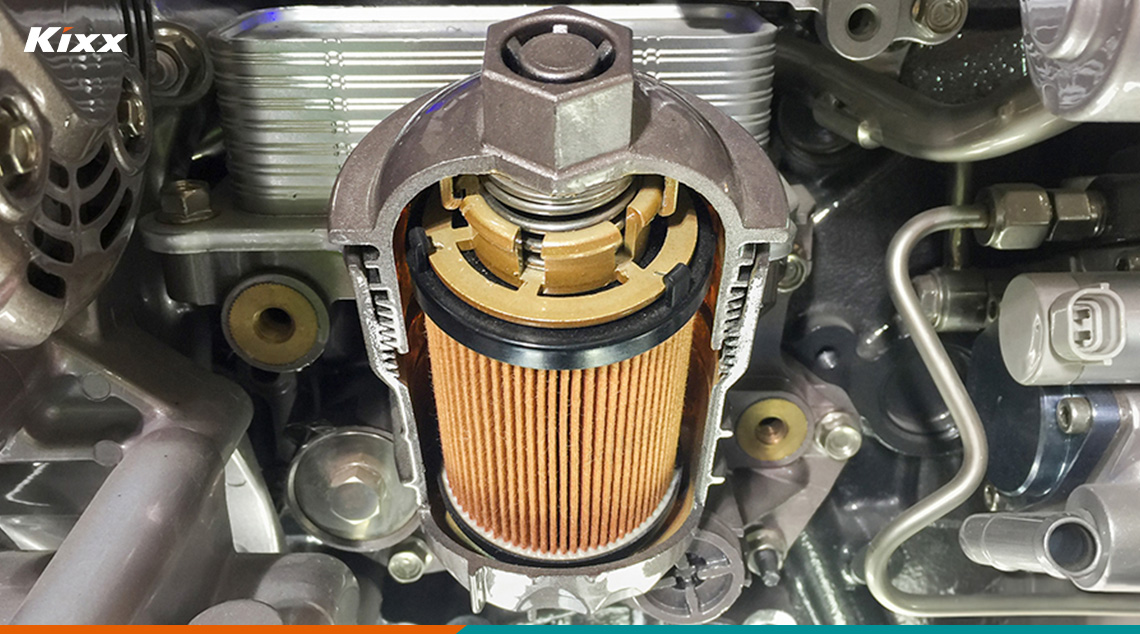 An oil filter which has been installed properly to keep the vehicle free from leaks