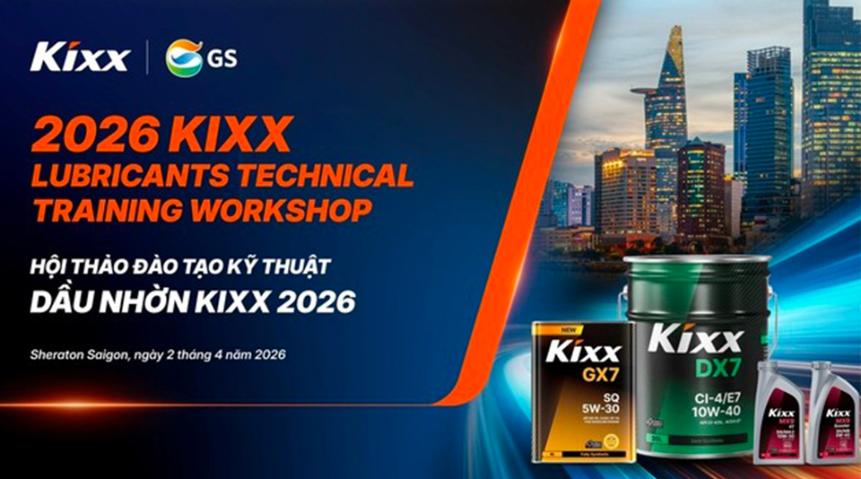 Poster for the 2026 Kixx Lubricants Technical Training Seminar at Sheraton Saigon